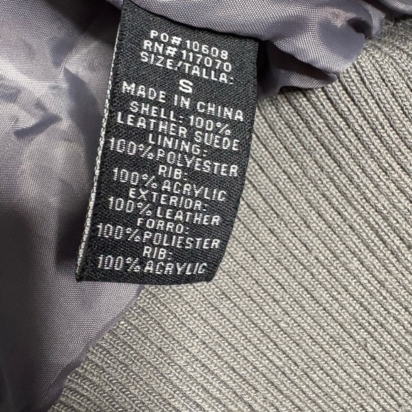 Therapy women gray long sleeve genuine 100% leather suede jacket size S - Picture 5 of 5